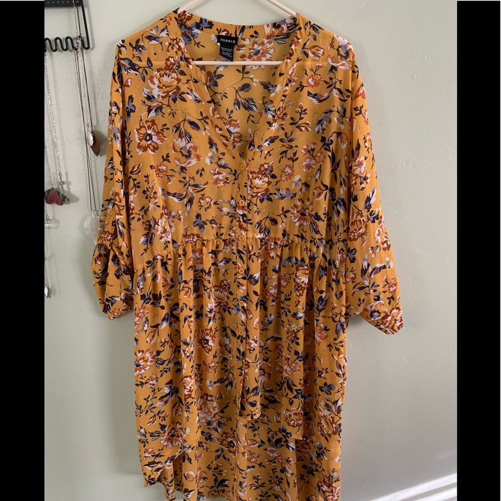 torrid Sheer Floral Babydoll Hi-low Tunic